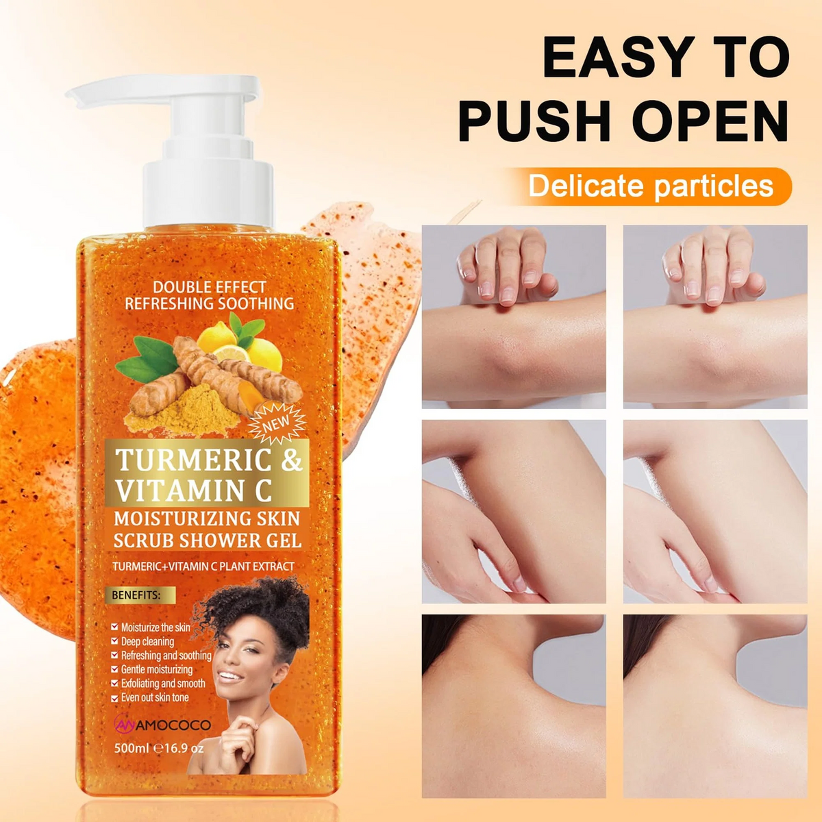 Turmeric & Vitamin C Body Wash – Hydrating Exfoliating Shower Gel