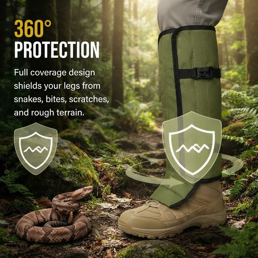Waterproof Snake Gaiters Leg Protection for Hiking & Camping
