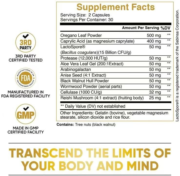 Candida Cleanse Capsules – Herbal Digestive & Gut Wellness Supplement