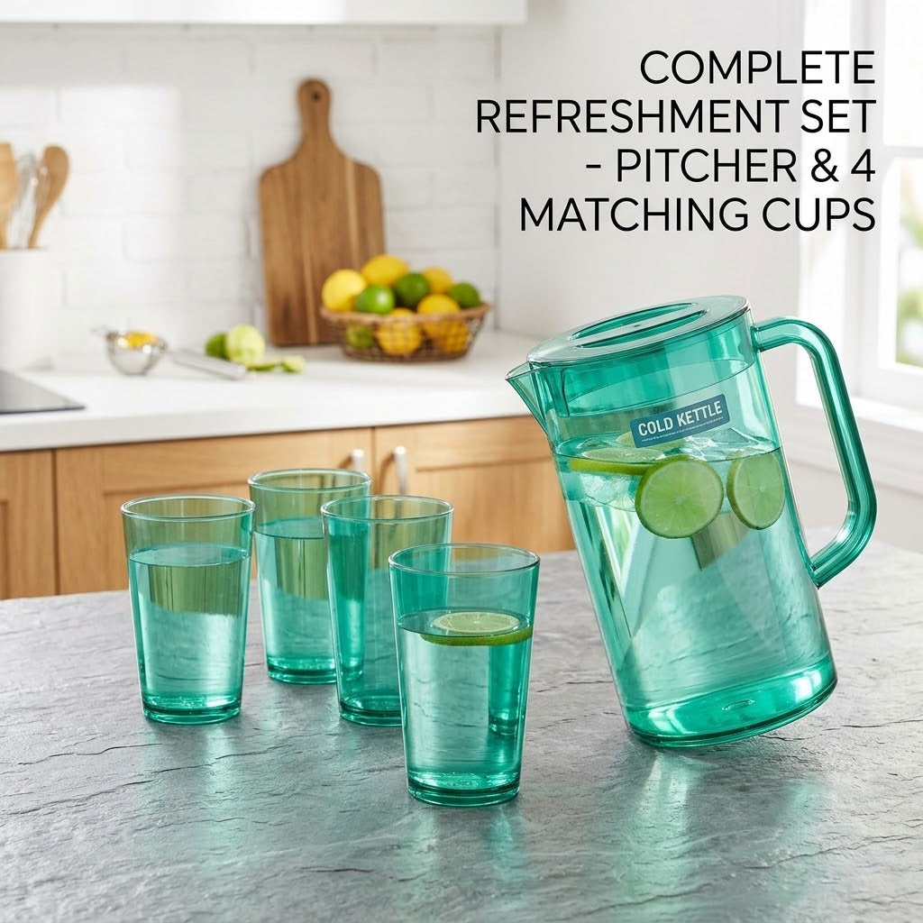 Large Capacity Plastic Water Pitcher – Transparent Food-Grade Juice & Cold Drink Jug