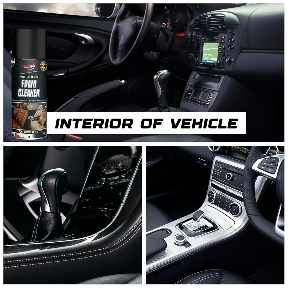 Multi-Purpose Car Interior Foam Cleaner – All-Purpose Cleaning Spray