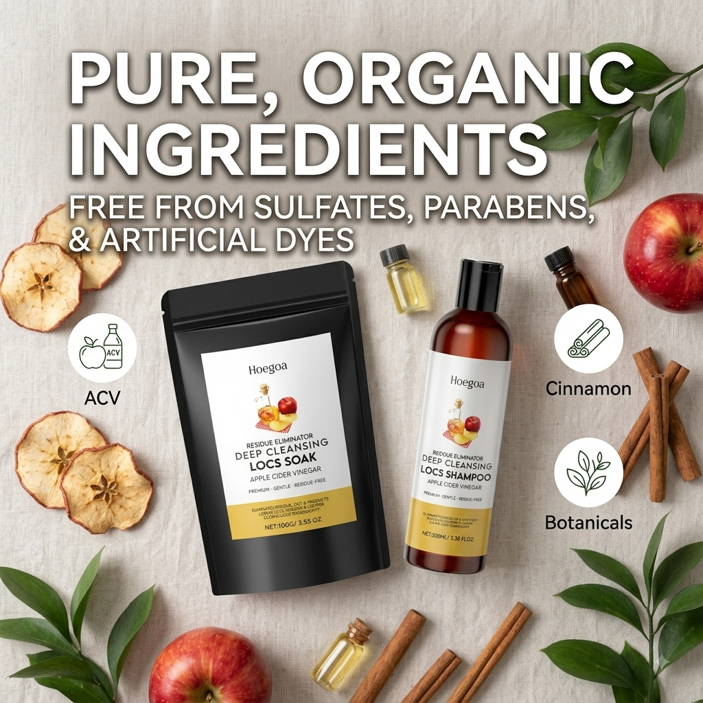 Organic Apple Cider Vinegar Hair Care Set – Dreadlock Cleaning Cream & Gentle Scalp Care for Women