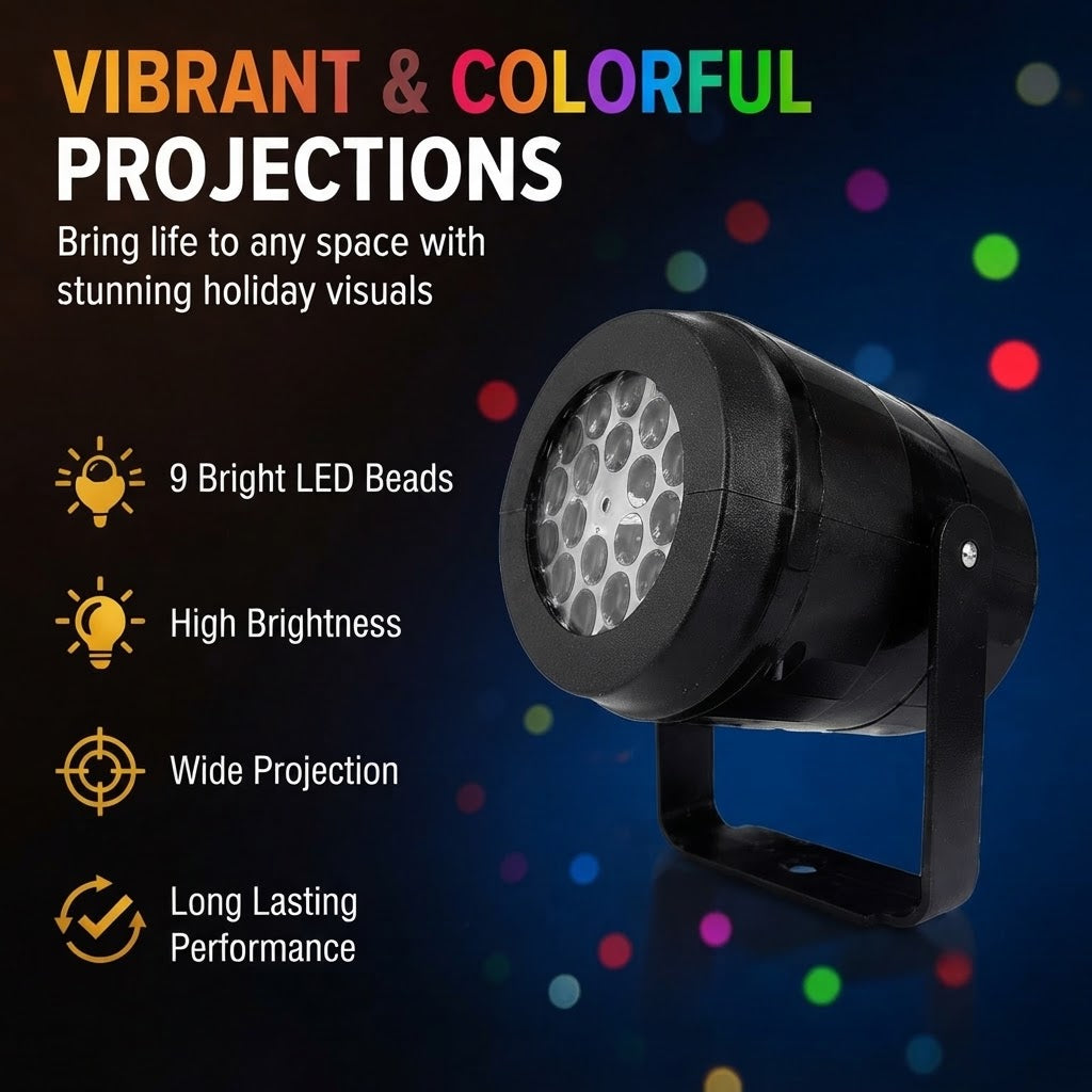 LED Holiday Snowflake Pattern Christmas Projector Light