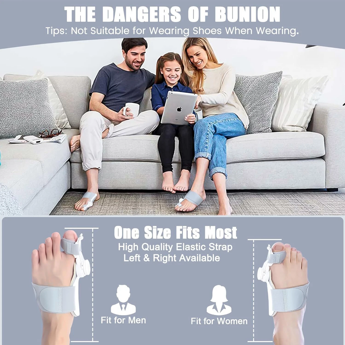Adjustable Bunion Splint – Hallux Valgus Orthotic Support with Silicone Pad
