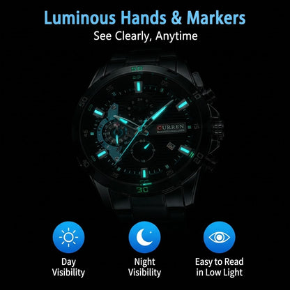 Men’s Stainless Steel Waterproof Chronograph Watch