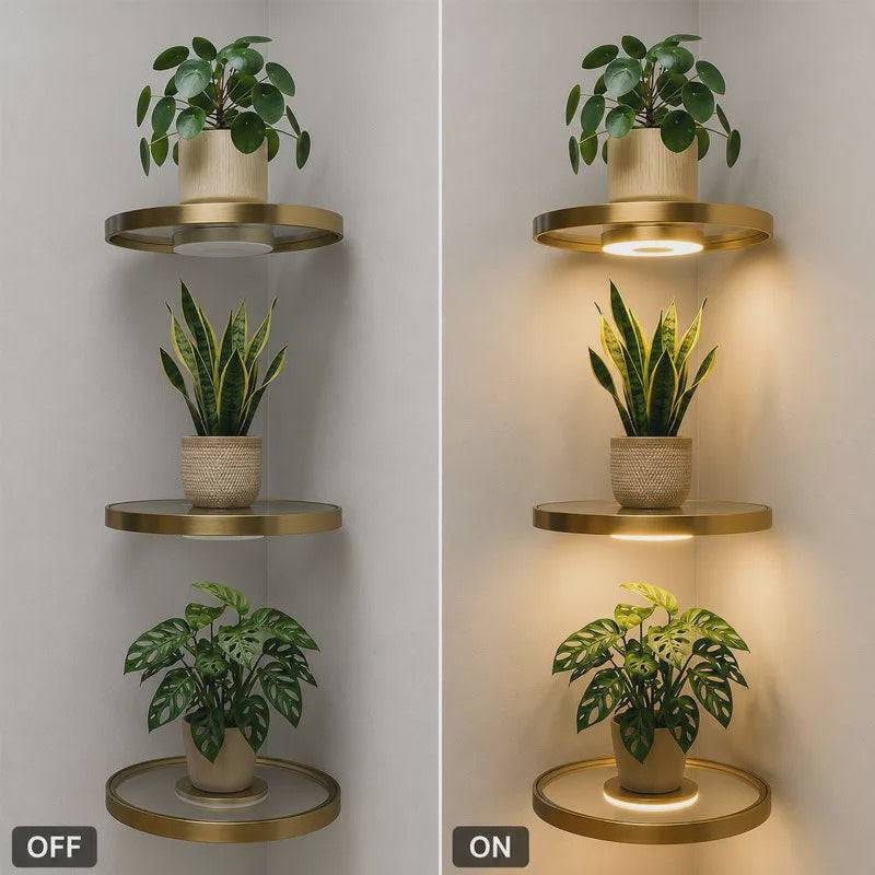 Floating Wall Shelf with LED Light Modern Display & Storage Rack
