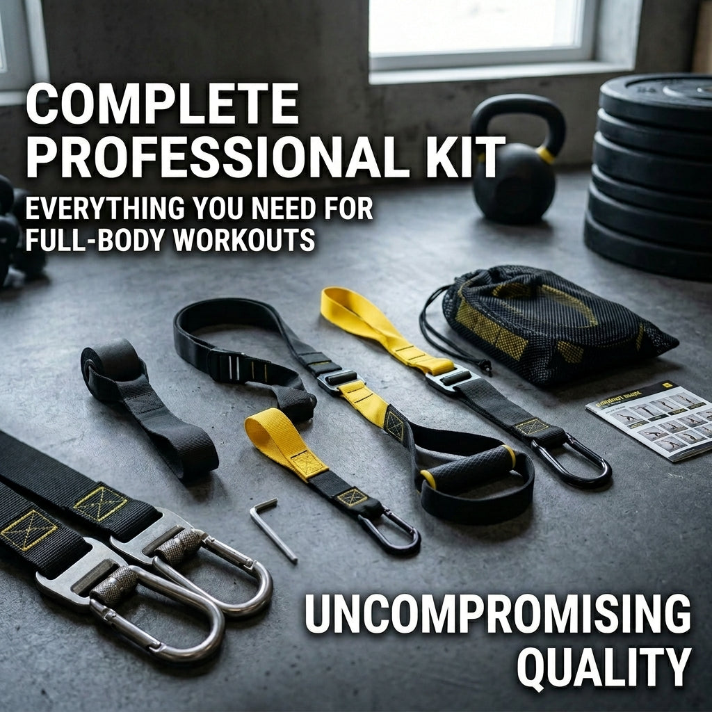 Professional Suspension Trainer Straps – Adjustable Nylon Sling Workout System for Full-Body Fitness