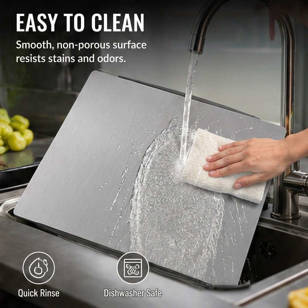 19" Stainless Steel Cutting Board Non-Slip Kitchen Chopping Board