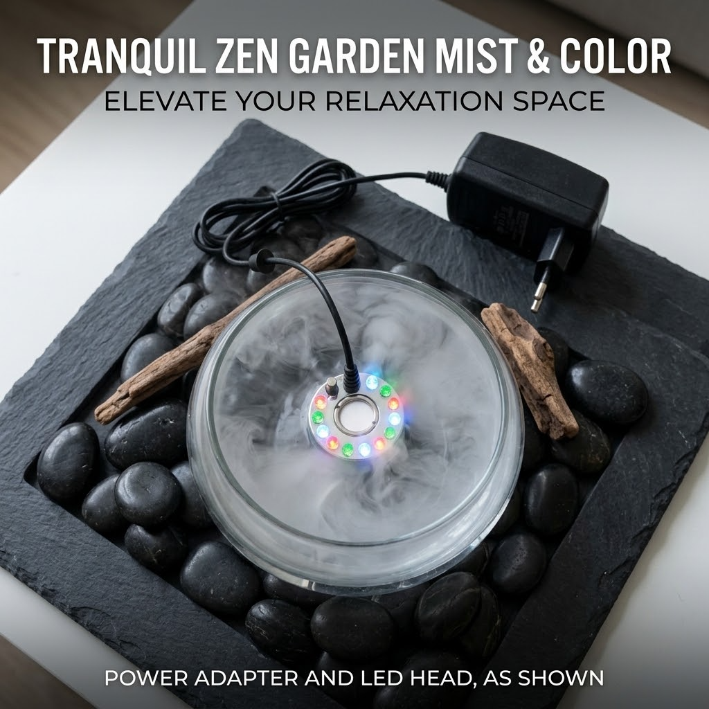 Humidifier with Colorful LED Light – Atomizing Humidifier for Aquariums, Bonsai & Decorative Water