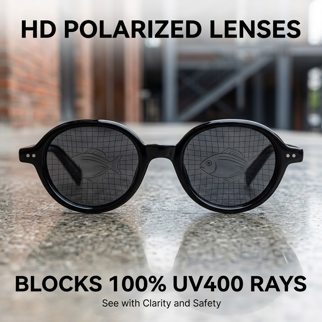 Polarized Round Sunglasses – UV400 Unisex Large Frame Glasses for Driving & Outdoor Style