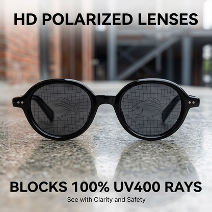 Polarized Round Sunglasses – UV400 Unisex Large Frame Glasses for Driving & Outdoor Style