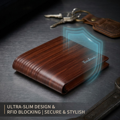 Men’s Leather Wallet – Compact Cowhide & PU Leather Short Bifold Wallet