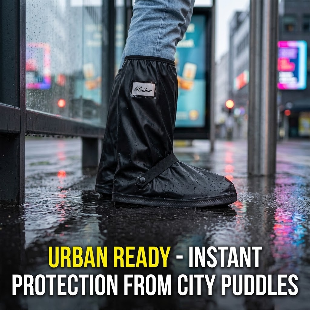 Waterproof Overshoes – Anti-Slip Motorcycle & Cycling Rain Shoe Covers with Thickened Sole