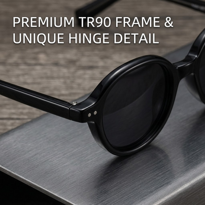 Polarized Round Sunglasses – UV400 Unisex Large Frame Glasses for Driving & Outdoor Style