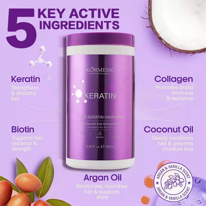 Keratin Hair Mask – Deep Repair & Moisturizing Collagen Conditioner for Dry Hair