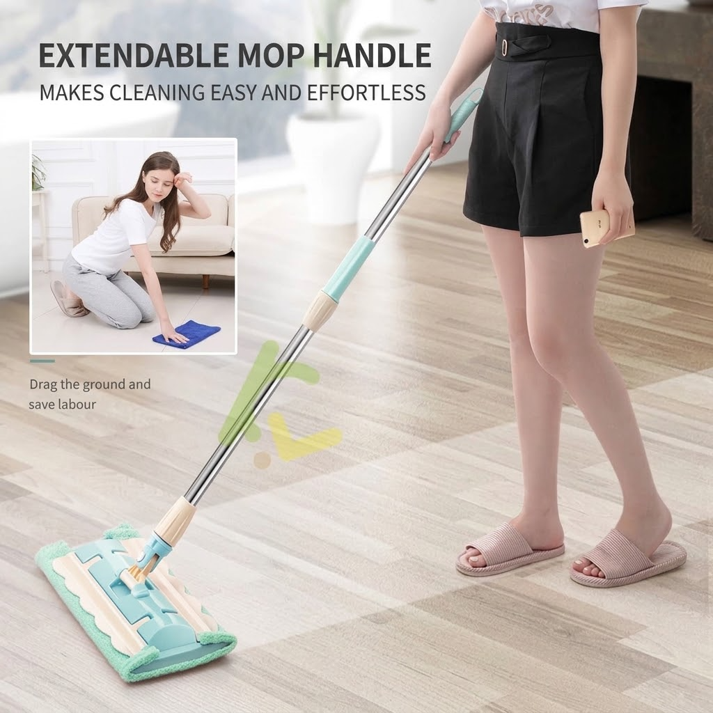 Modern Wet & Dry Microfiber Floor Mop – Home Cleaning Mop with Reusable Cleaning Cloth