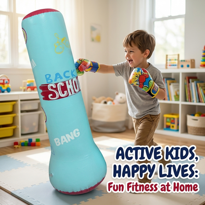 Kids Inflatable Punching Bag – Thickened PVC Standing Boxing Column for Active Play