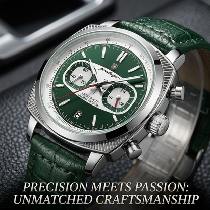Poedagar 838 Luxury Men’s Watch – Leather Strap Chronograph Quartz Business Watch