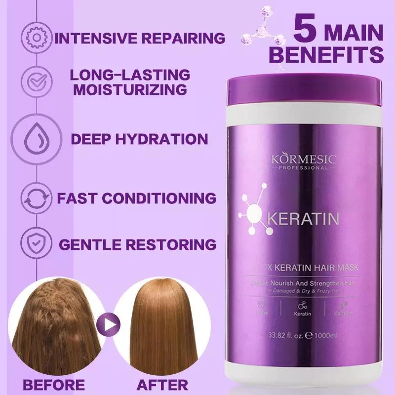 Keratin Hair Mask – Deep Repair & Moisturizing Collagen Conditioner for Dry Hair