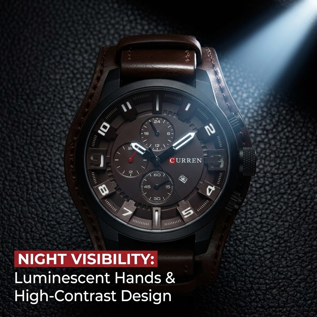 Men’s Watch – Business Fashion Leather Band Chronograph Quartz Wristwatch