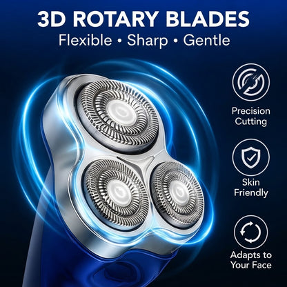 Portable 3-Blade Magnetic Electric Rotary Men's Shaver