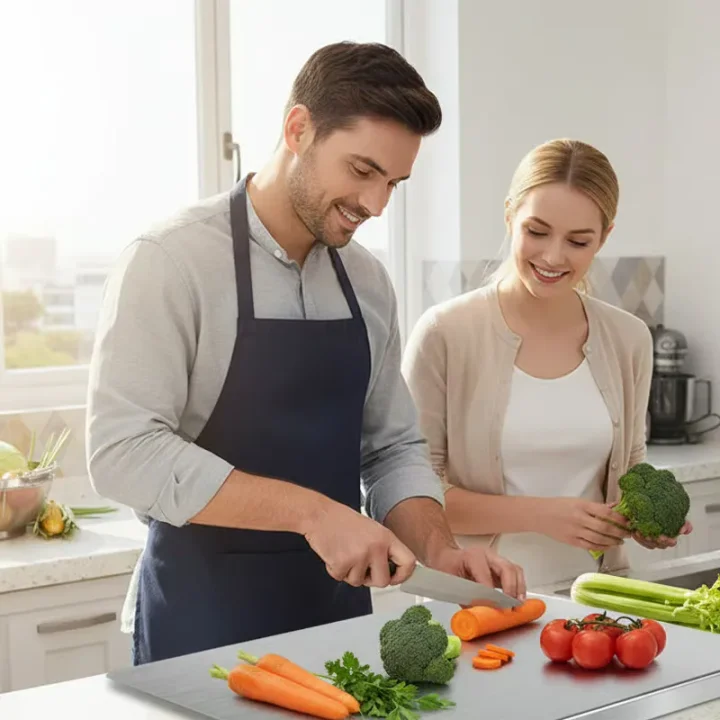19" Stainless Steel Cutting Board Non-Slip Kitchen Chopping Board
