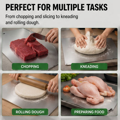19" Stainless Steel Cutting Board Non-Slip Kitchen Chopping Board