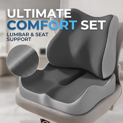 Breathable Memory Foam Lumbar Support Seat Cushion – Comfortable Office, Student & Car Use