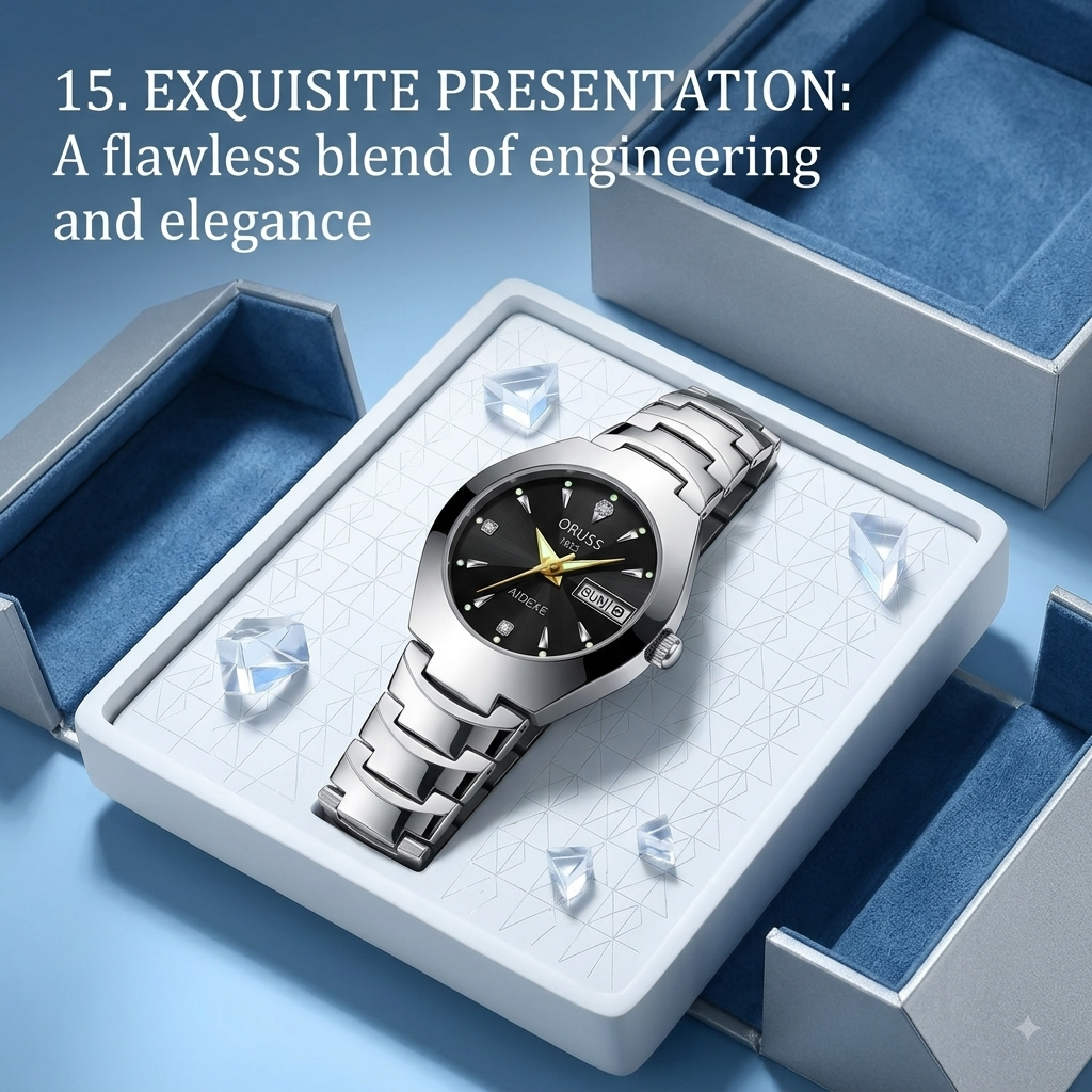 Women’s Fashion Quartz Watch – Luminous Dial with Acrylic Strap, Double Calendar & 30M Water Resistance