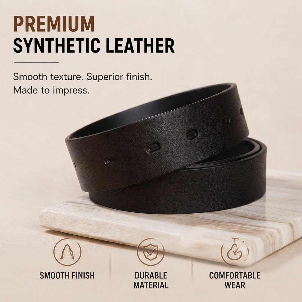 Men's Synthetic Leather Belt – Multiple Pin Buckle Business & Casual Waist Belt
