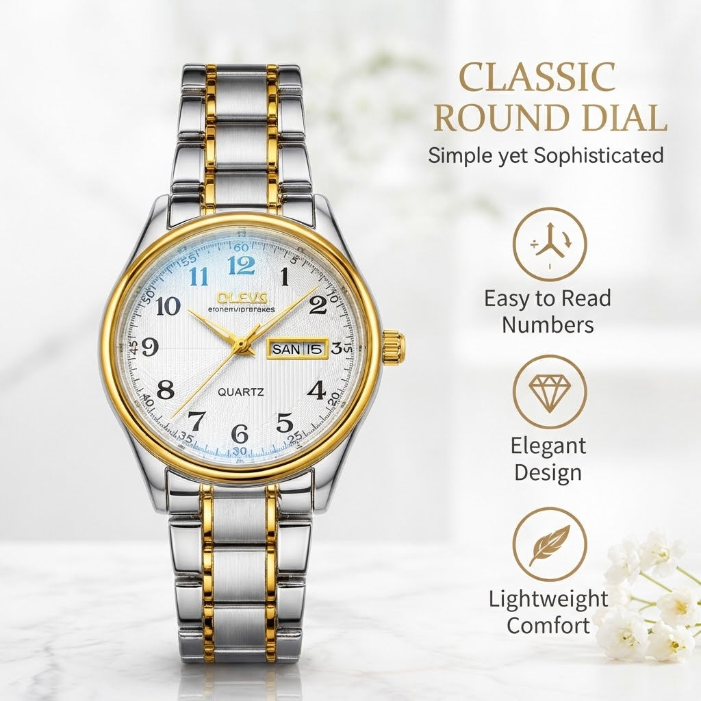 Women’s Luxury Quartz Waterproof Watch with Stainless Steel Strap