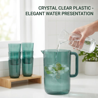 Large Capacity Plastic Water Pitcher – Transparent Food-Grade Juice & Cold Drink Jug