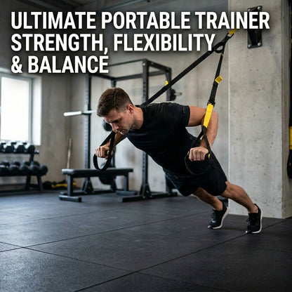 Professional Suspension Trainer Straps – Adjustable Nylon Sling Workout System for Full-Body Fitness