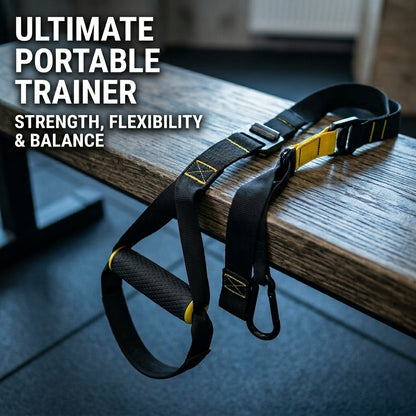 Professional Suspension Trainer Straps – Adjustable Nylon Sling Workout System for Full-Body Fitness