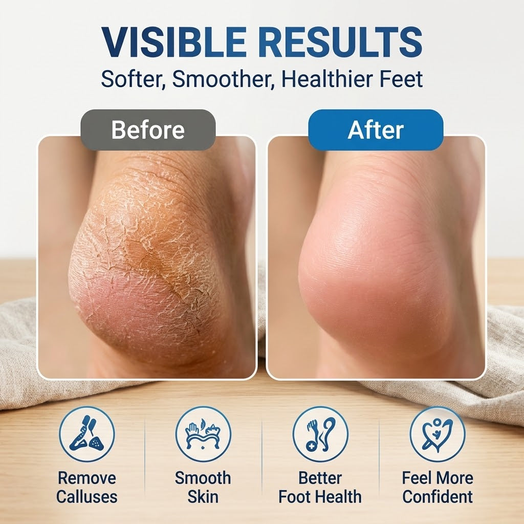 Rechargeable Electric Foot Scraper – 2-Speed Callus Remover with Vacuum