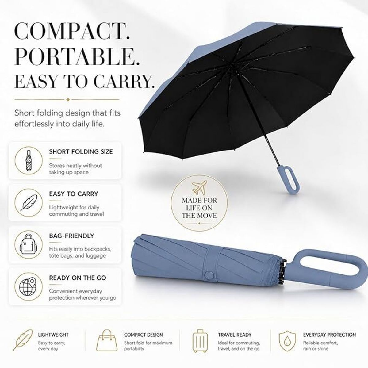 Automatic Large Umbrella – Oversized Canopy with Reinforced Frame, Thickened Fabric &amp; Dual-Use Design