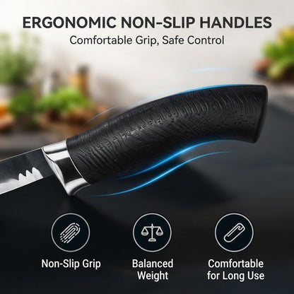 6-Piece Stainless Steel Kitchen Knife Set Sharp Durable Blades