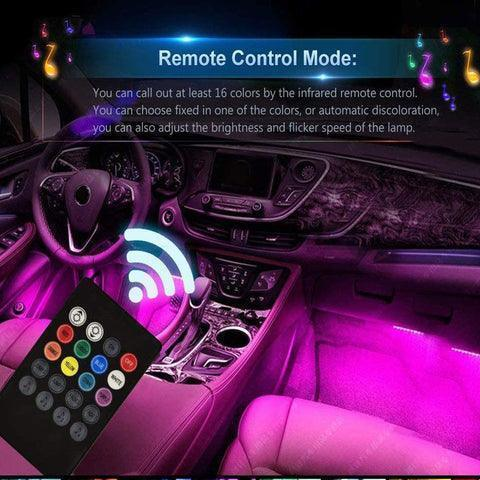 Car USB LED & Atmosphere Light – Wireless Colorful Voice-Activated Interior Ambient Light