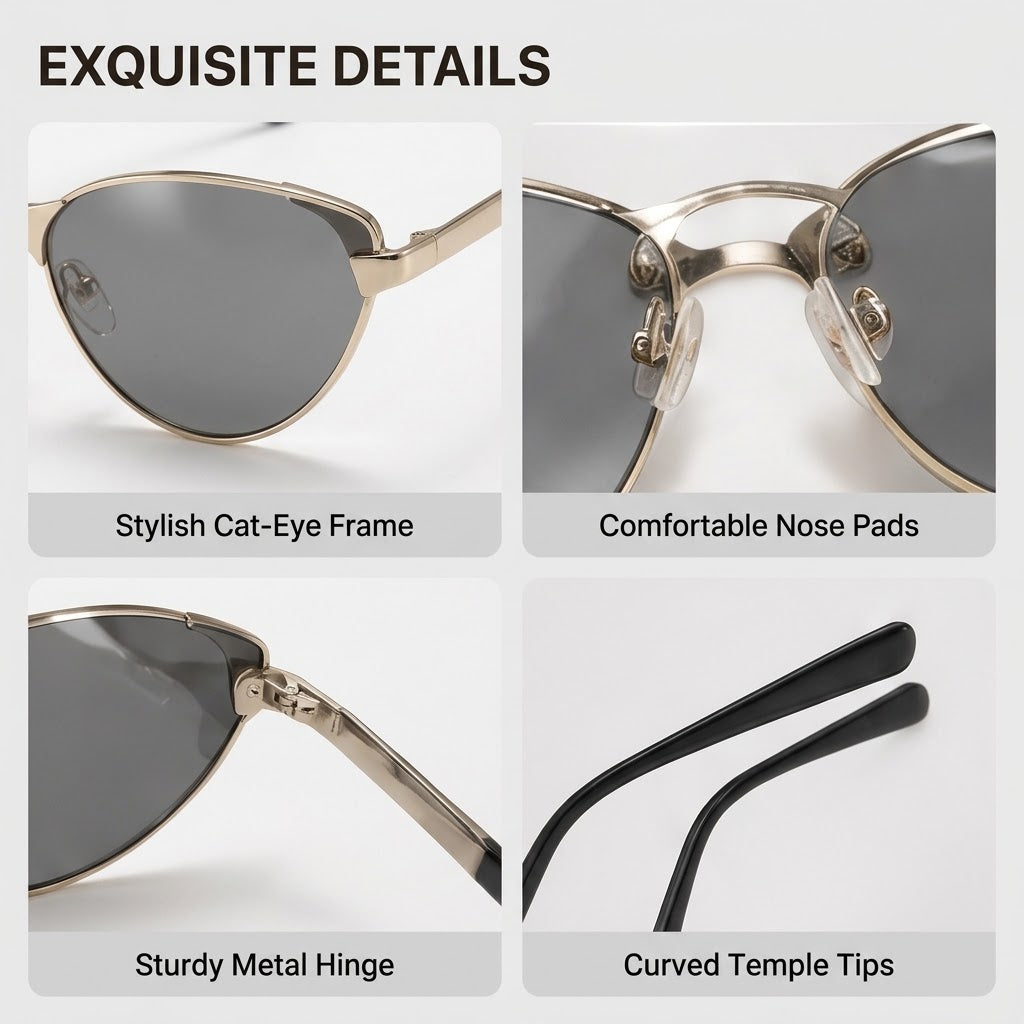 Cat-Eye Sunglasses American Retro Style with UV400 Protection