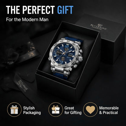 Men's Double Display Sports Luminous Digital Watch
