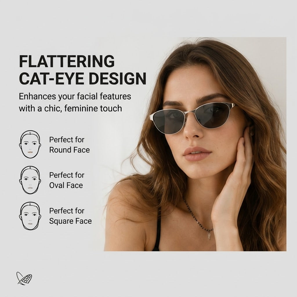 Cat-Eye Sunglasses American Retro Style with UV400 Protection