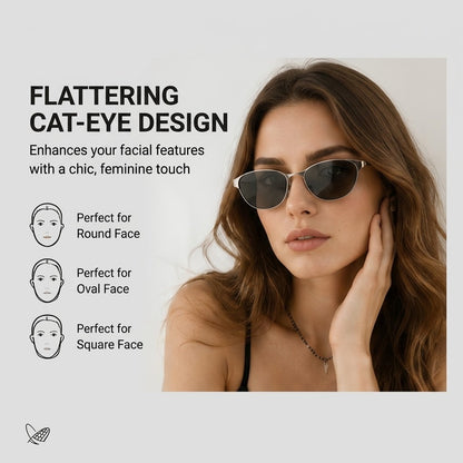 Cat-Eye Sunglasses American Retro Style with UV400 Protection