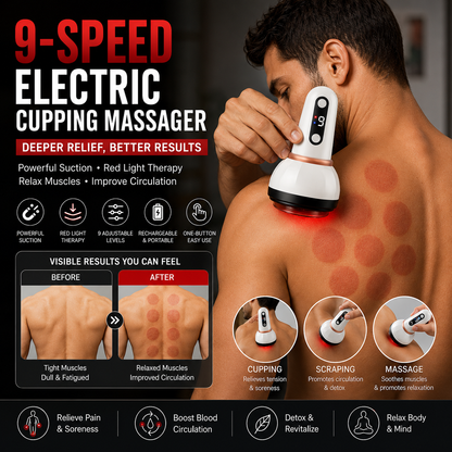 9-Speed Electric Cupping Massager – Rechargeable Body Scraping & Massage Tool