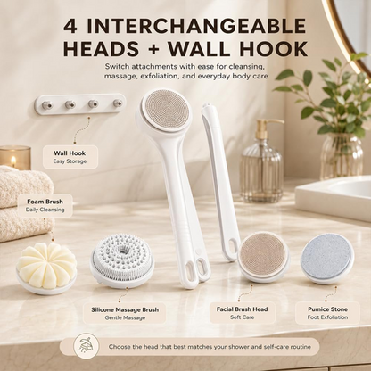 Portable Electric Bath Brush – Waterproof Automatic Body Scrubber & Exfoliating Back Massager