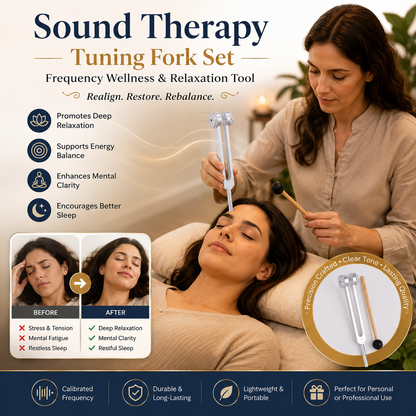 Sound Therapy Tuning Fork Set – Frequency Wellness & Relaxation Tool