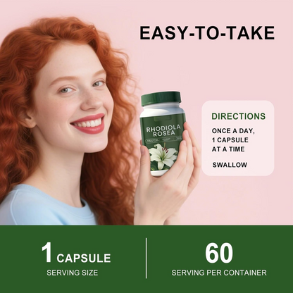 Rhodiola Rosea Capsules Adaptogenic Herbal Supplement