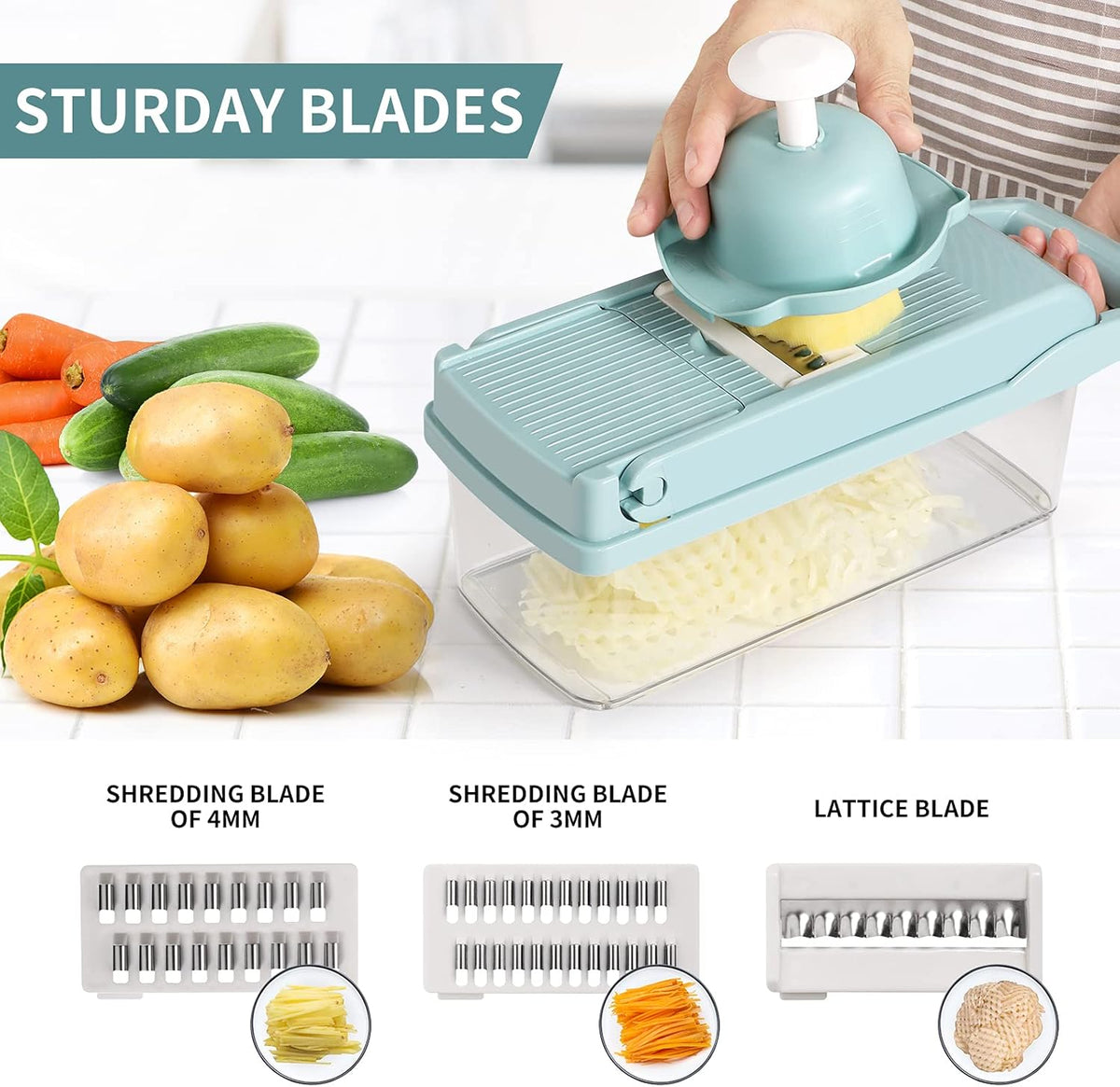 KitchenPro 14-in-1 Vegetable Slicer Set – Chop, Slice & Grate with Ease