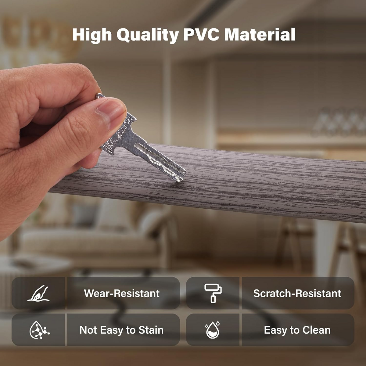 Self-Adhesive Floor Transition Strip – Waterproof Divider for Laminate, Vinyl & Wood Flooring
