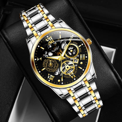 Men’s Quartz Watch — Steel Band Waterproof Style