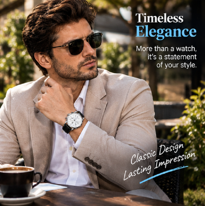 Men’s Chronograph Quartz Watch – Waterproof Design with Luminous Hands